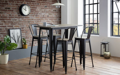 Julian Bowen Grafton Black Metal Bar Stool