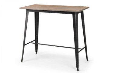 Julian Bowen Grafton Black Metal Bar Table
