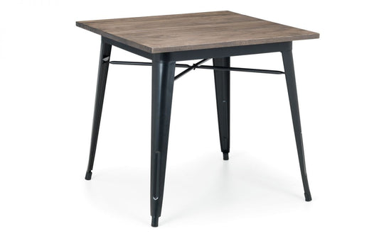 Julian Bowen Grafton Black Metal Square Dining Table