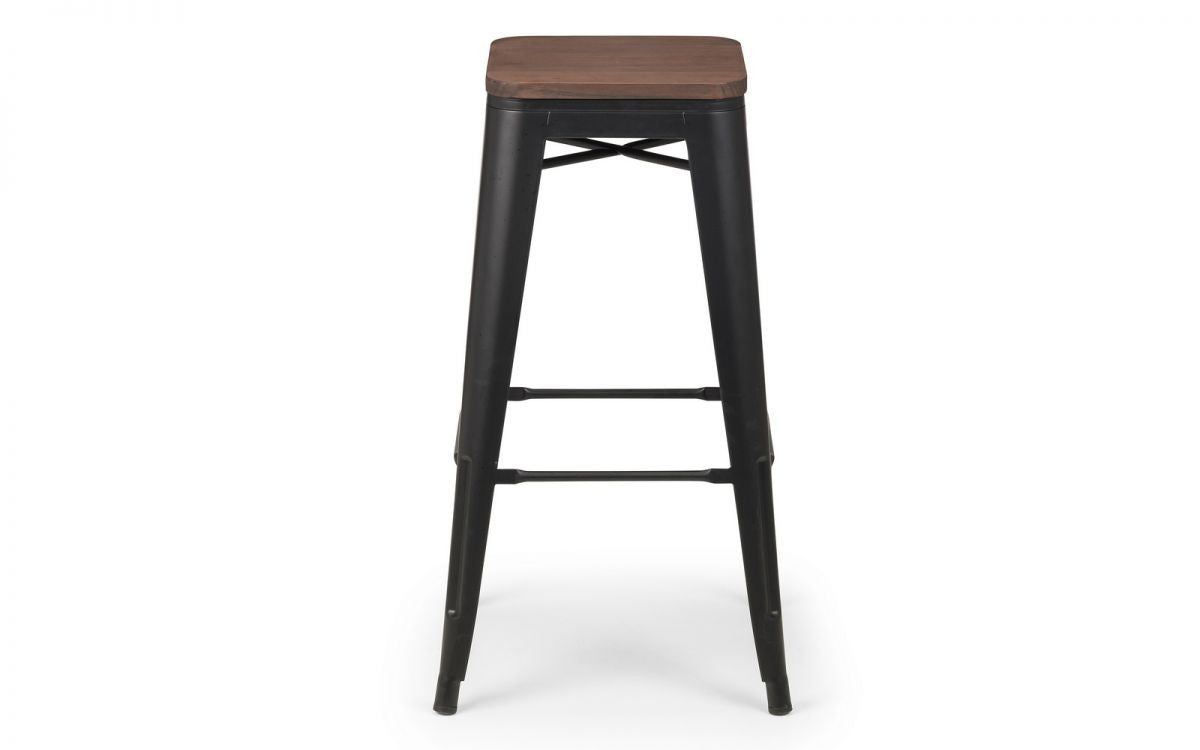 Julian Bowen Grafton Elm Solid Wood Backless Bar Stool