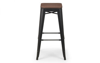 Julian Bowen Grafton Elm Solid Wood Backless Bar Stool