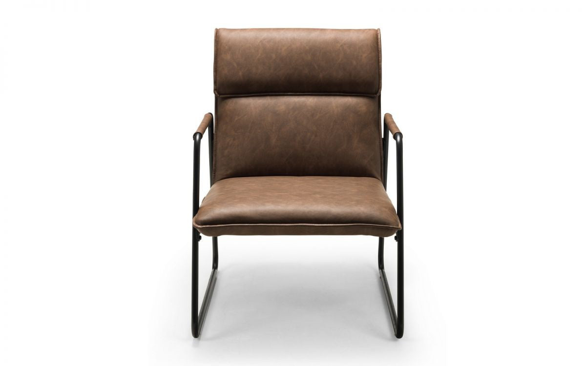 Julian Bowen Gramercy Brown Faux Leather Chair