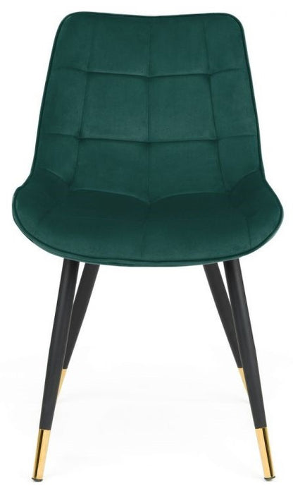 2 x Julian Bowen Hadid Green Velvet Dining Chair