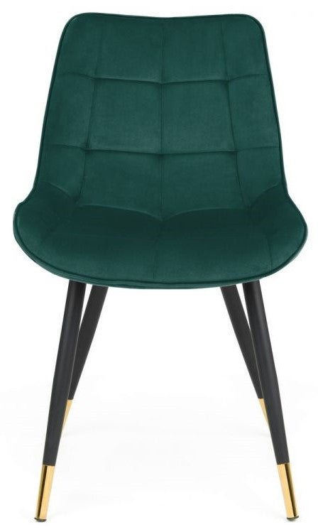 Julian Bowen Hadid Green Velvet Dining Chair