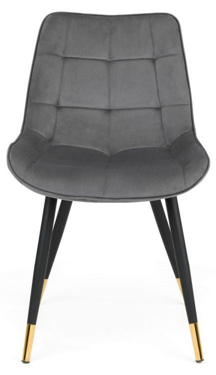 Julian Bowen Hadid Grey Velvet Dining Chair