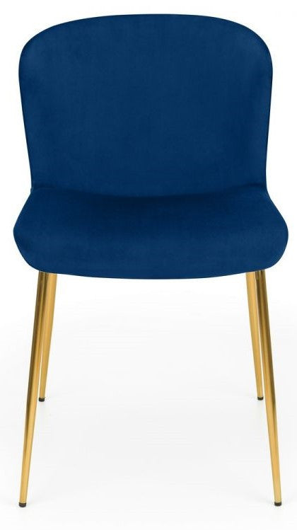 2 x Julian Bowen Harper Blue Velvet Dining Chair