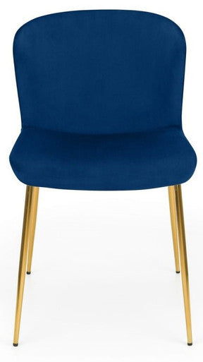 2 x Julian Bowen Harper Blue Velvet Dining Chair