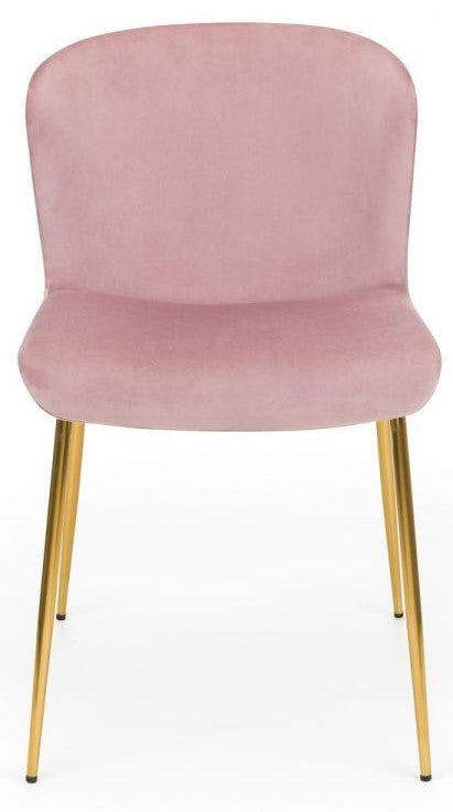 2 x Julian Bowen Harper Dusky Pink Velvet Dining Chair
