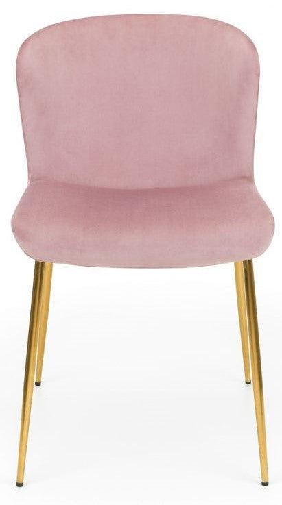 Julian Bowen Harper Dusky Pink Velvet Dining Chair