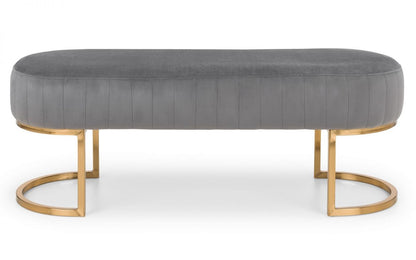 Julian Bowen Harrogate Grey Velvet Fabric Bedroom Bench