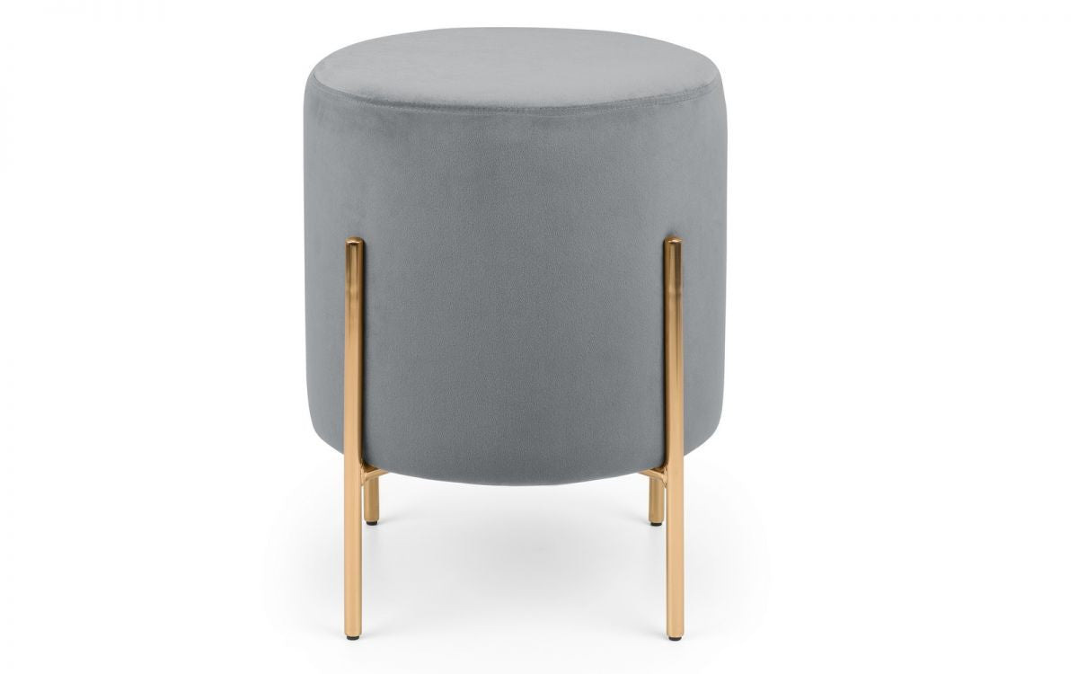 Julian Bowen Harrogate Grey Velvet Footstool