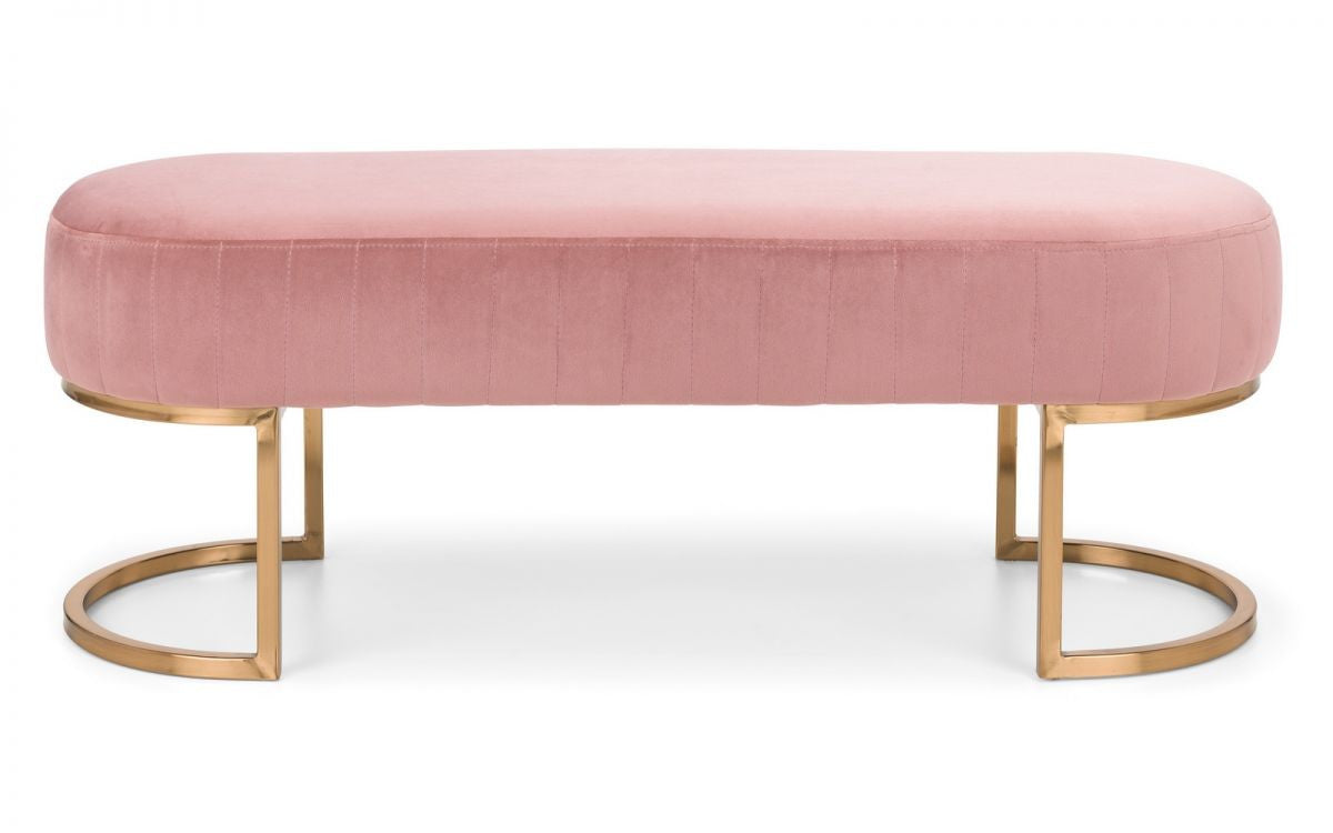 Julian Bowen Harrogate Pink Velvet Bench