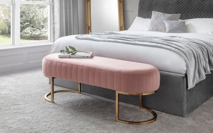 Julian Bowen Harrogate Pink Velvet Bench