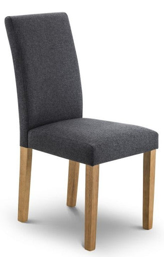 2 x Julian Bowen Hastings Slate Grey Fabric Dining Chair