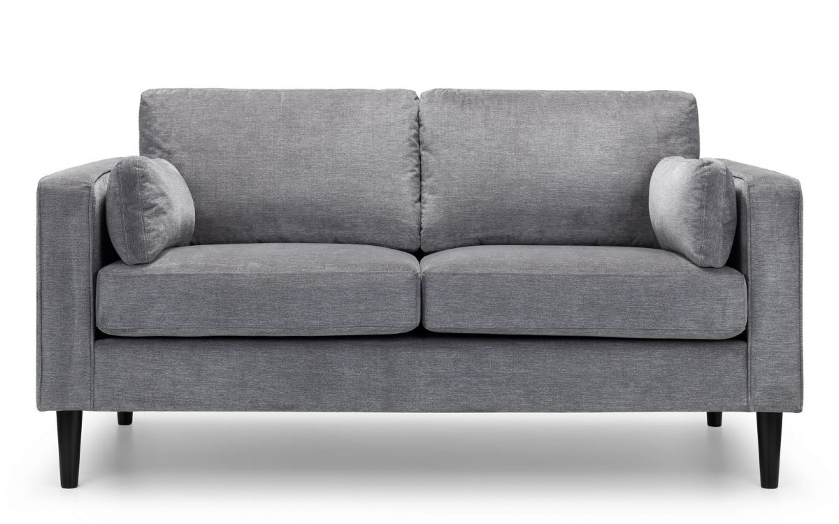 Julian Bowen Hayward Grey Chenille Fabric 2 Seater Sofa