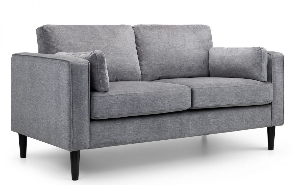 Julian Bowen Hayward Grey Chenille Fabric 2 Seater Sofa