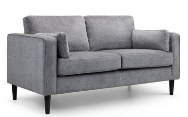 Julian Bowen Hayward Grey Chenille Fabric 2 Seater Sofa