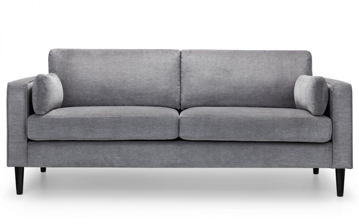 Julian Bowen Hayward Grey Chenille Fabric 3 Seater Sofa