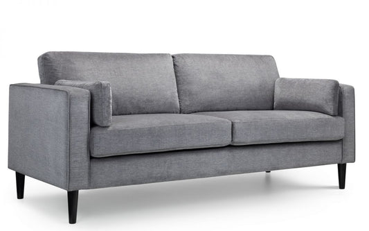 Julian Bowen Hayward Grey Chenille Fabric 3 Seater Sofa