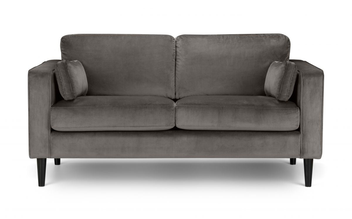 Julian Bowen Hayward Grey Velvet 2 Seater Sofa