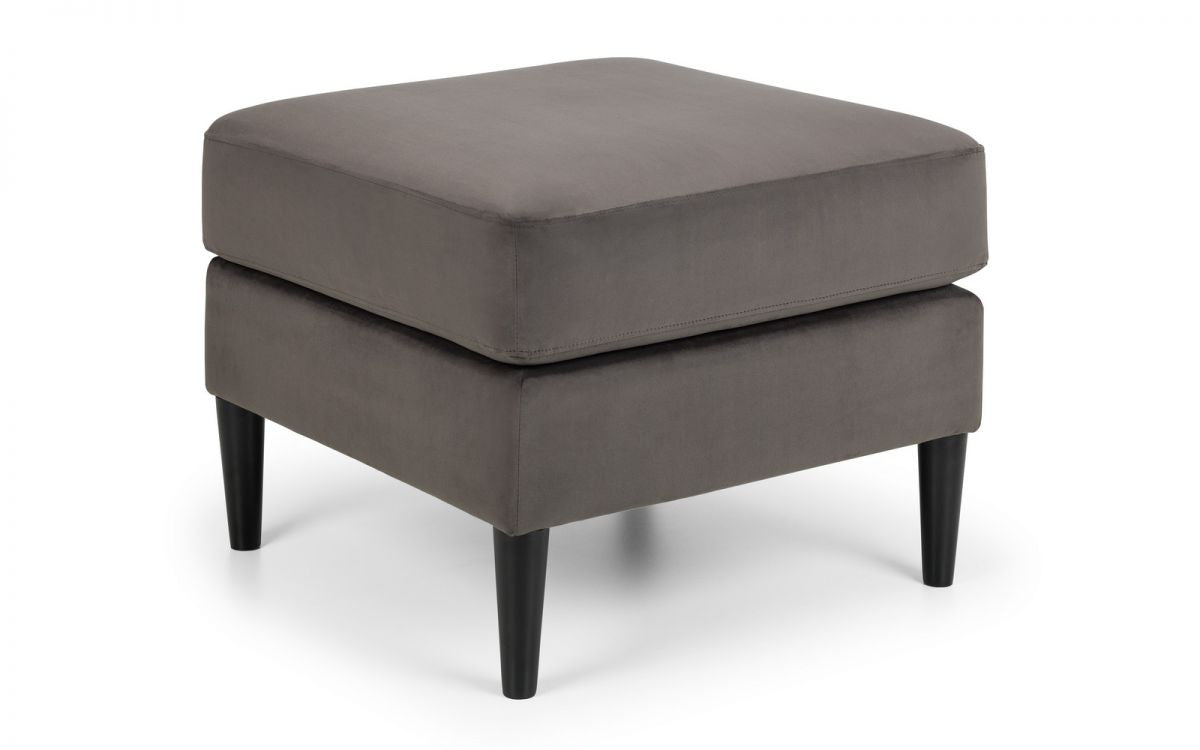 Julian Bowen Hayward Grey Velvet Ottoman