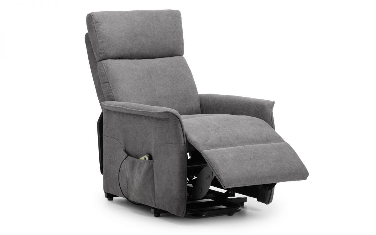 Julian Bowen Helena Charcoal Velvet Rise And Recliner Chair