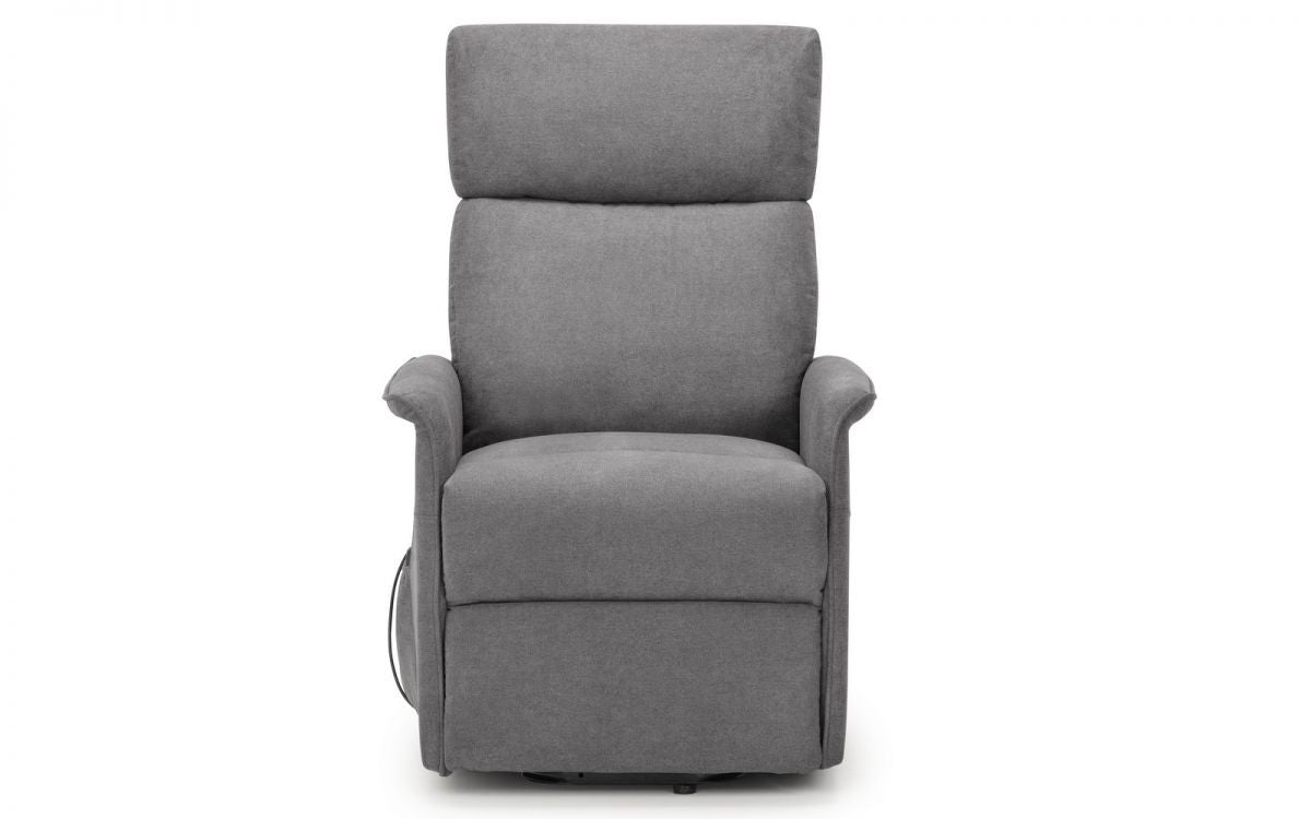 Julian Bowen Helena Charcoal Velvet Rise And Recliner Chair