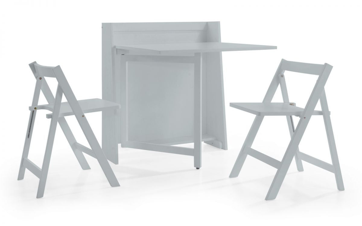 Julian Bowen Helsinki Light Grey Folding 2 Seat Wooden Dining Set