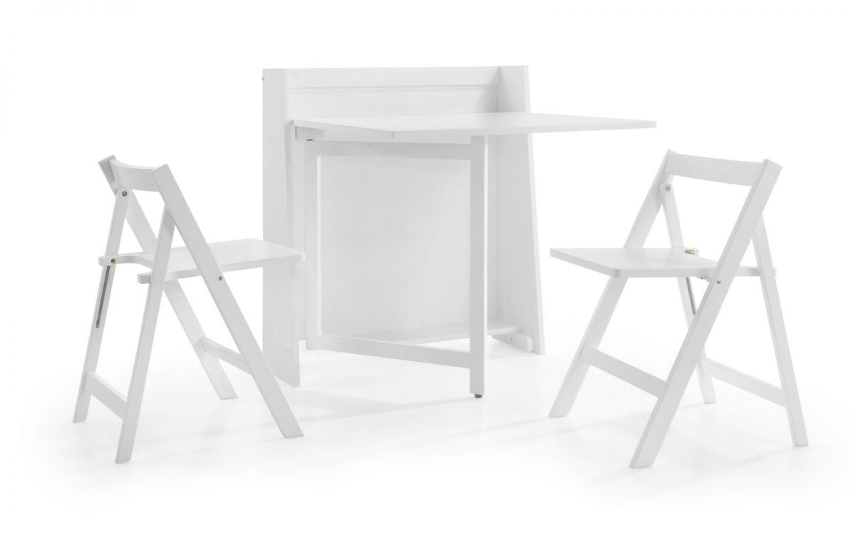 Julian Bowen Helsinki White Folding 2 Seat Wooden Dining Set