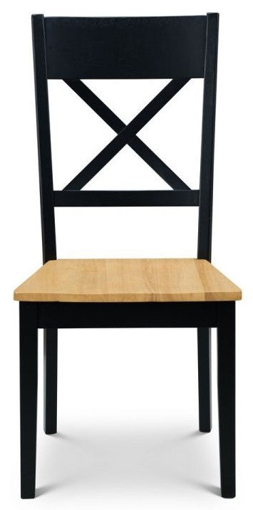 Julian Bowen black and oak dining chairs