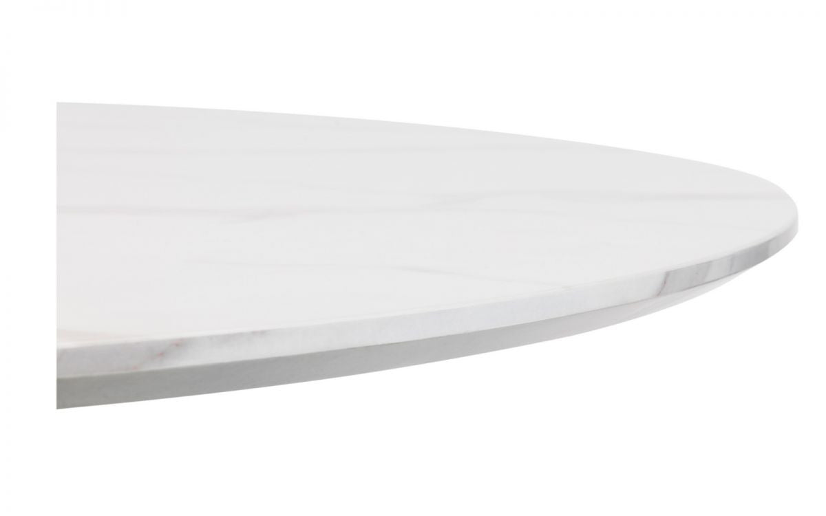 Julian Bowen Holland White Marble Round Pedestal Dining Table