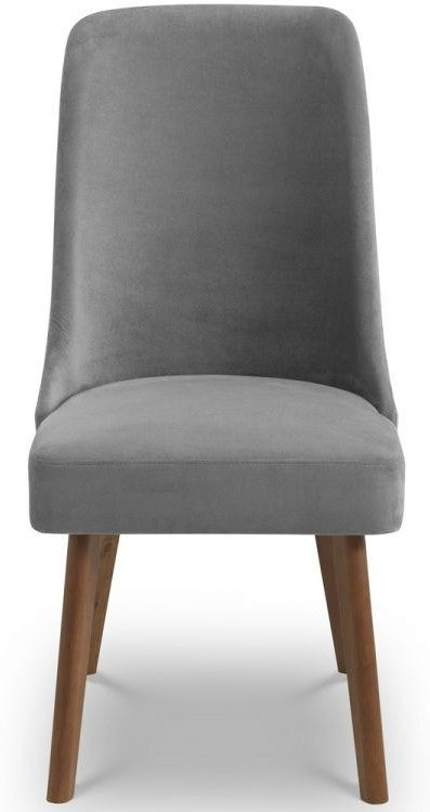 2 x Julian Bowen Huxley Dusk Grey Curved Fabric Dining Chair