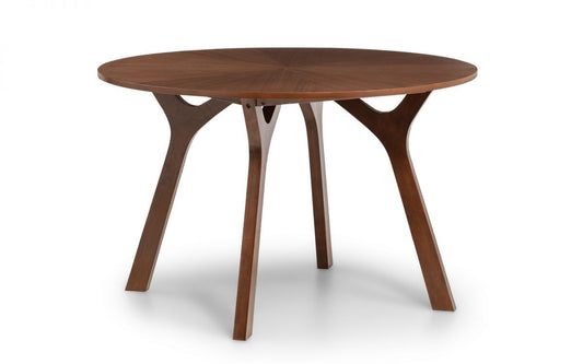 Julian Bowen Huxley Real Walnut Veneer 120Cm Round Dining Table