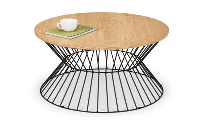 Julian Bowen Jersey Euro Oak Round Wire Coffee Table