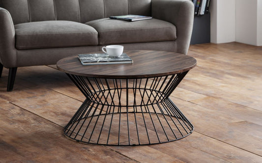 Julian Bowen Jersey Walnut Round Wire Coffee Table