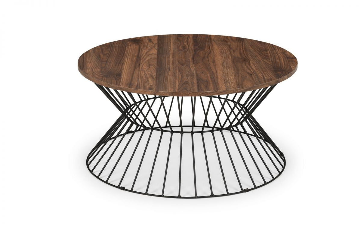 Julian Bowen Jersey Walnut Round Wire Coffee Table