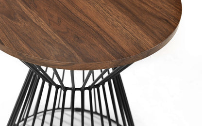 Julian Bowen Jersey Walnut Round Wire Lamp Table