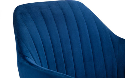 Julian Bowen Kahlo Blue Velvet Swivel Office Chair