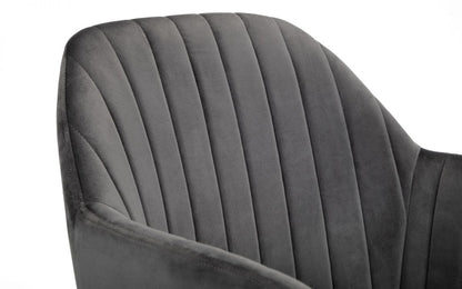 Julian Bowen Kahlo Grey Velvet Swivel Office Chair
