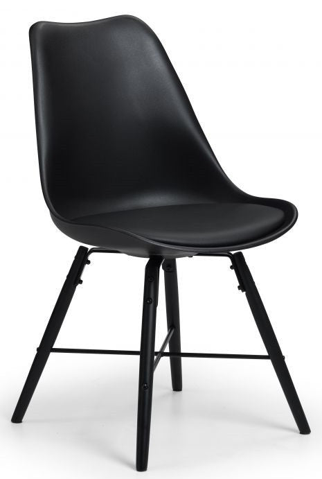 2 x Julian Bowen Kari Black Seat & Black Legs Dining Chairs