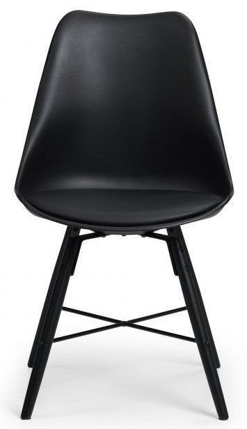 2 x Julian Bowen Kari Black Seat & Black Legs Dining Chairs
