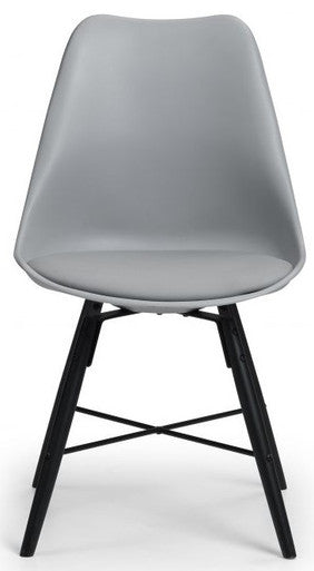 2 x Julian Bowen Kari Grey Seat & Black Legs Dining Chairs