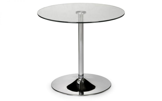 Julian Bowen Kudos 80Cm Round Glass Pedestal Dining Table