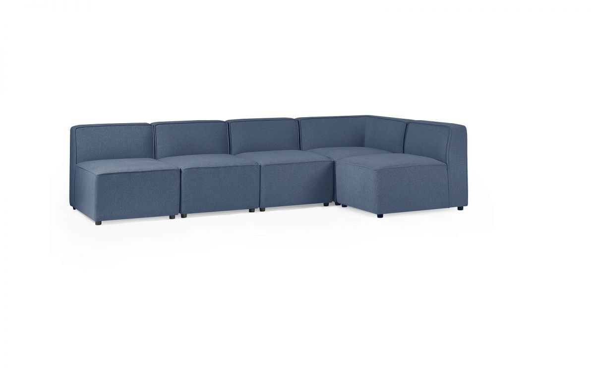 Julian Bowen Lago Blue Fabric Combination Corner Sofa Unit