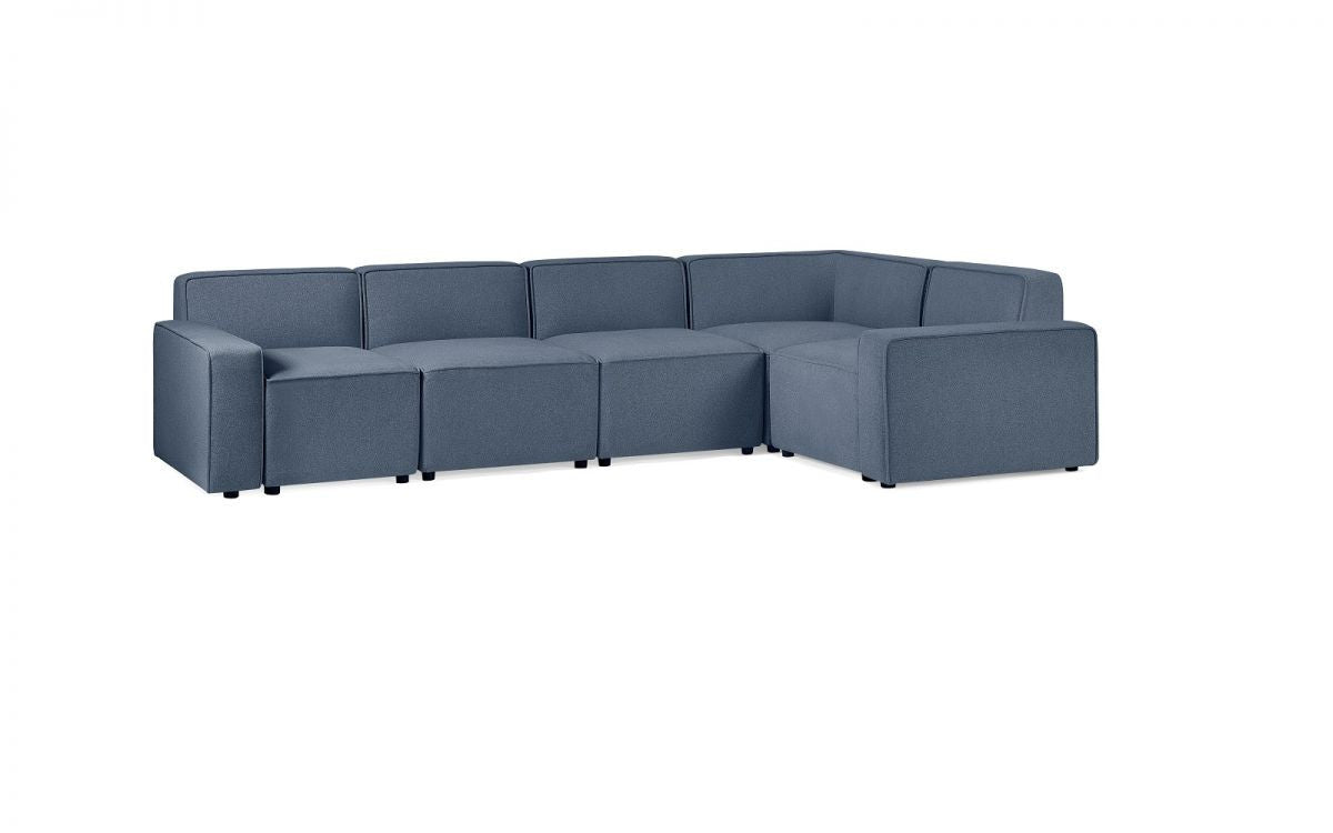 Julian Bowen Lago Blue Fabric Combination Corner Sofa Unit