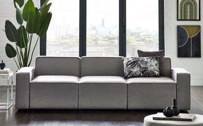 Julian Bowen Lago Grey Fabric Combination Corner Sofa Unit
