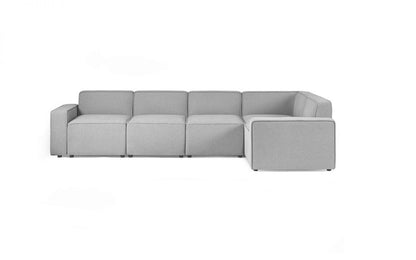 Julian Bowen Lago Grey Fabric Combination Corner Sofa Unit