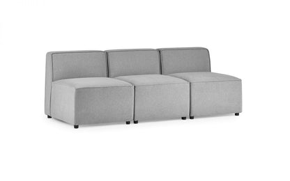 Julian Bowen Lago Grey Fabric Combination Corner Sofa Unit