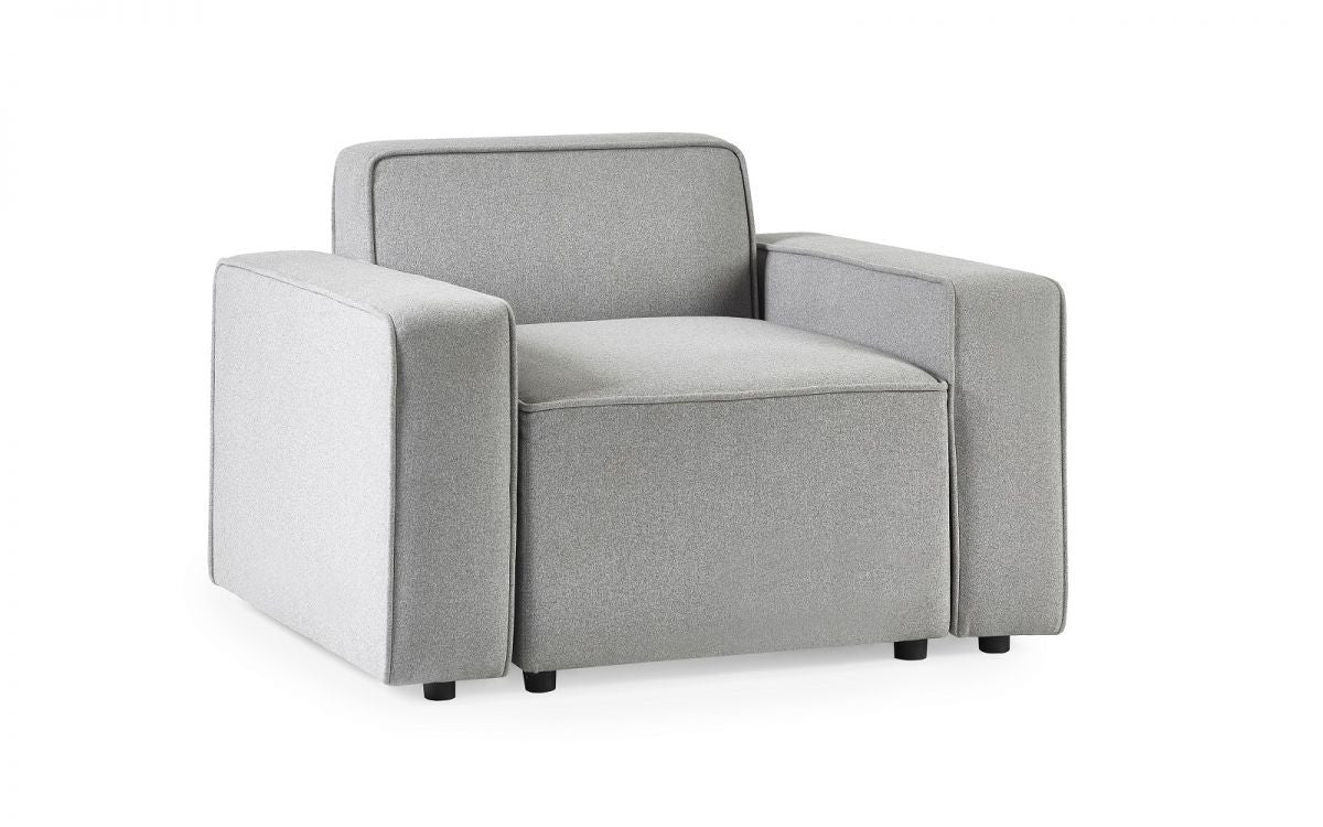 Julian Bowen Lago Grey Fabric Combination Single Seat Sofa Section