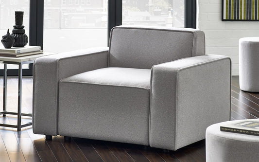 Julian Bowen Lago Grey Fabric Combination Single Seat Sofa Section